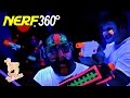 NERF Battle IN THE DARK! Nerf 360° Challenge!