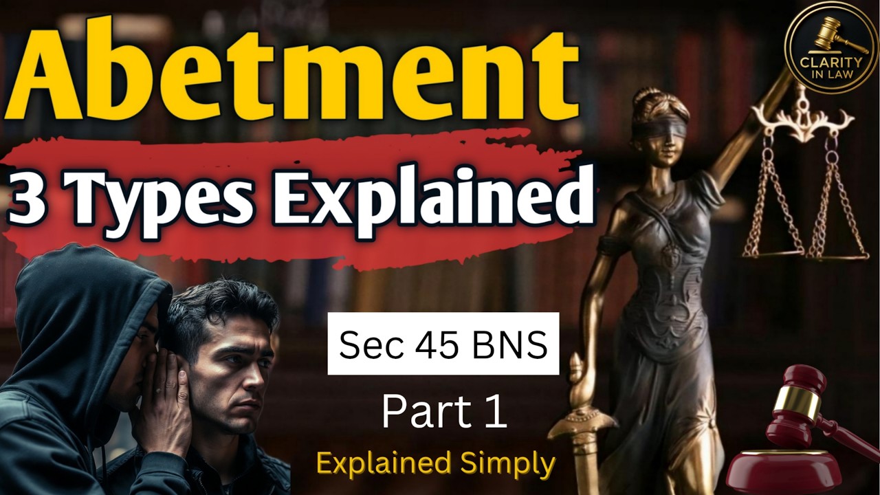 Abetment Explained Simply | BNS Sec 45 | Instigation, Conspiracy & Aid (With Cases)