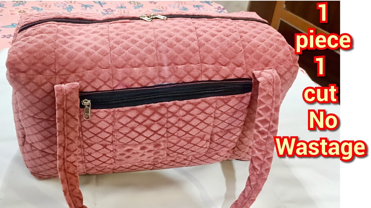 बिना 1 इंच वेस्ट किए कपड़े के केवल 1 पीस और 1 कट से बड़ा ट्रैवल बैग बनाएं/1 piece 1 cut  Travel Bag