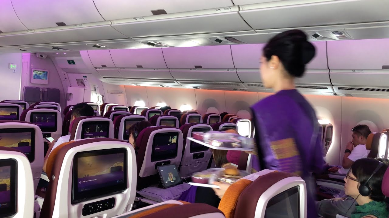 เช่า wifi ฮ่องกง  New 2022  Thai Airways การบินไทย เครื่อง A350 ชั้นประหยัด: กรุงเทพ-ฮ่องกง