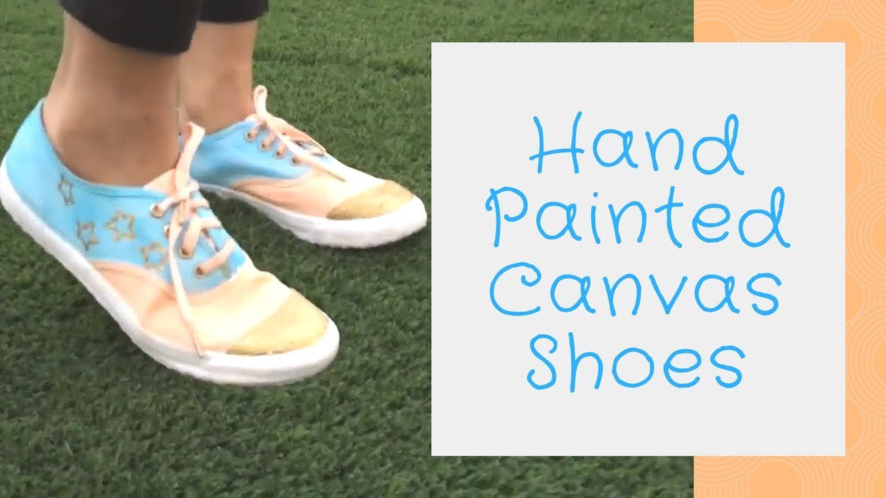 white canvas shoes for painting