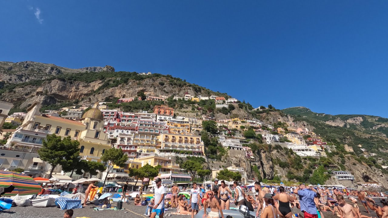 POSITANO AMALFI COAST BEACH WALK [5K] - Stunning POSITANO view from beach - Italian Riviera