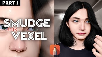 Tutorial SMUDGE SEMI VEXEL part1 || Autodesk Sketchbook