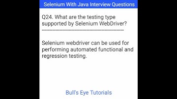 What are the testing type supported by Selenium WebDriver | Selenium with java | #selenium #shorts