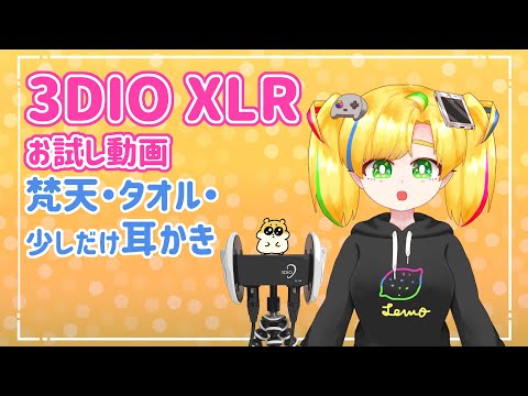 囁きながら3DIO XLR試しに使ってみた！?【ASMR/梵天・タオル・耳かき】