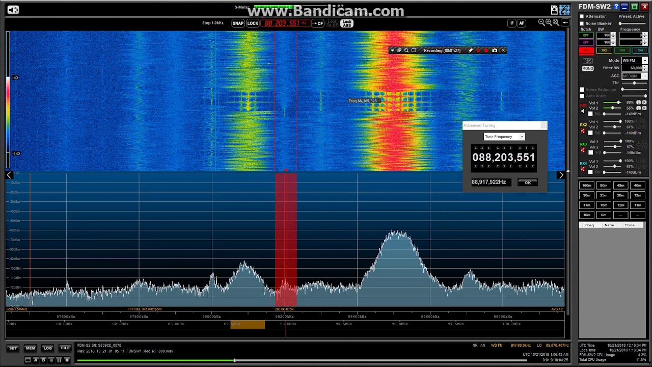 Non-local UK FM pirate -  Code South 88.2 - received via tropo 21/10/18