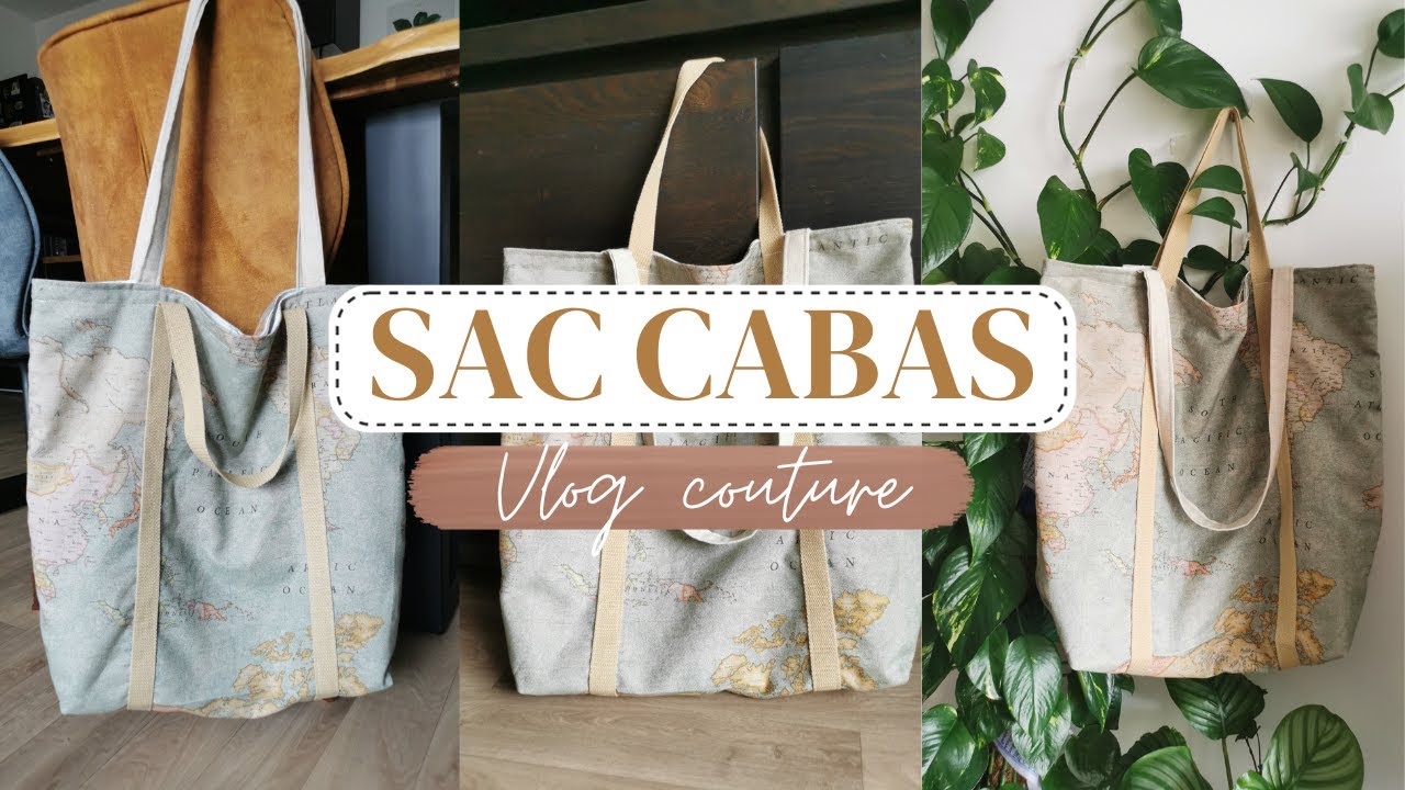 Coudre un sac cabas/Tote bag/ Fourre-tout/ Maxi sac cabas/ Sac cabas double anses/ Sac cabas tuto