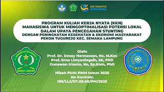 Program Kuliah Kerja Nyata Kkn Peningkatan Kesehatan Ekonomi Masyarakat Pekon Tugurejo