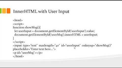 JS Inner HTML User Input Video Tutorials