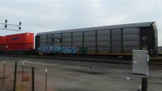 3 Engine BNSF, CSX, and KCS Train in Big Lake, MN