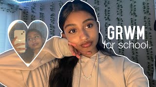 GRWM FOR SCHOOL!! | (skincare + hairstyle + makeup..)
