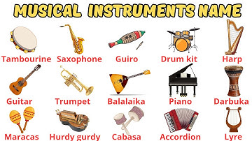 Namen van muziekinstrumenten 🎸🎷 | Namen van muziekinstrumenten in het Engels | Engels leren 🎹