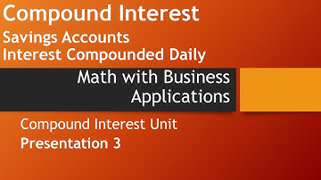 Interest-bearing Bank Accounts & Inflation Part I-Math w/Business Apps, Compound Interest Chapter