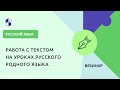 Работа с текстом на уроках русского родного языка