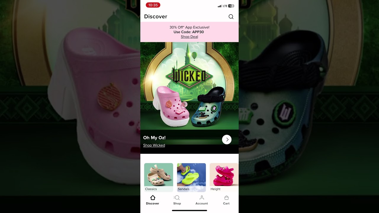 Wicked collection on crocs site