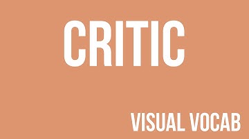 Critic defined - From Goodbye-Art Academy