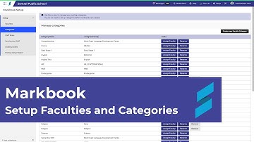 Markbook Setup | Faculties and Categories Overview