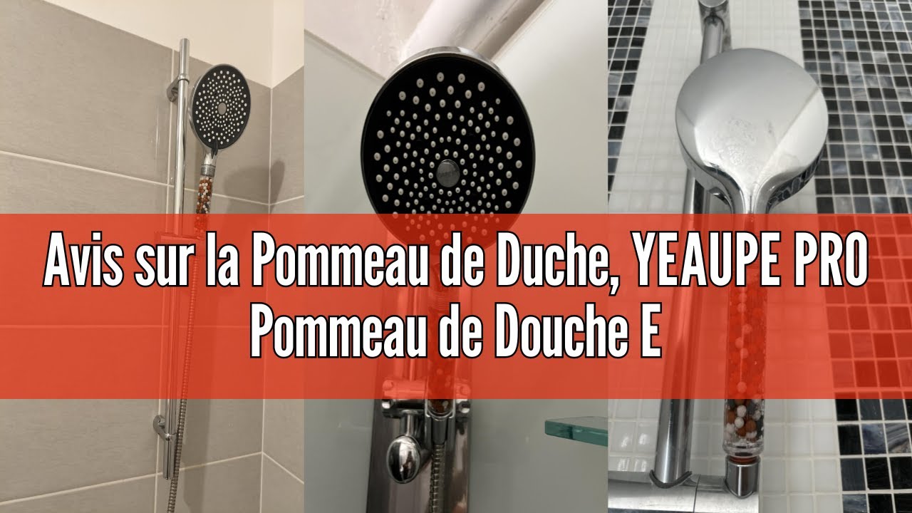 Pommeau De Douche Haute Pression YEAUPE PRO - 6 Jets - Anti-calcaire - Économie D'eau - 130mm