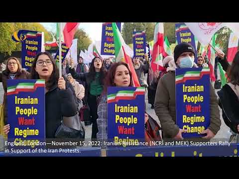 London—November 15, 2022: MEK Supporters Demonstrated in Support of the Iran Protests