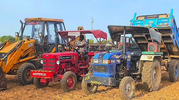 Jcb 3dx Xpert Machine New Eicher Mahindra Massey Loaded Tractor Stuck in Deep Mud | Jcb Tractor