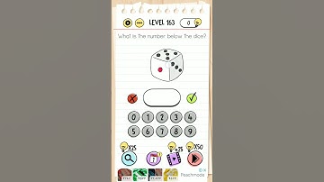 what is the number below the dice level 163: Brain Test