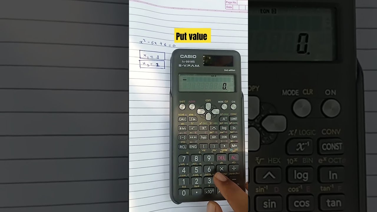 Solve Quadratic Equation Using Casio Fx 991MS Calculator Factors Find 