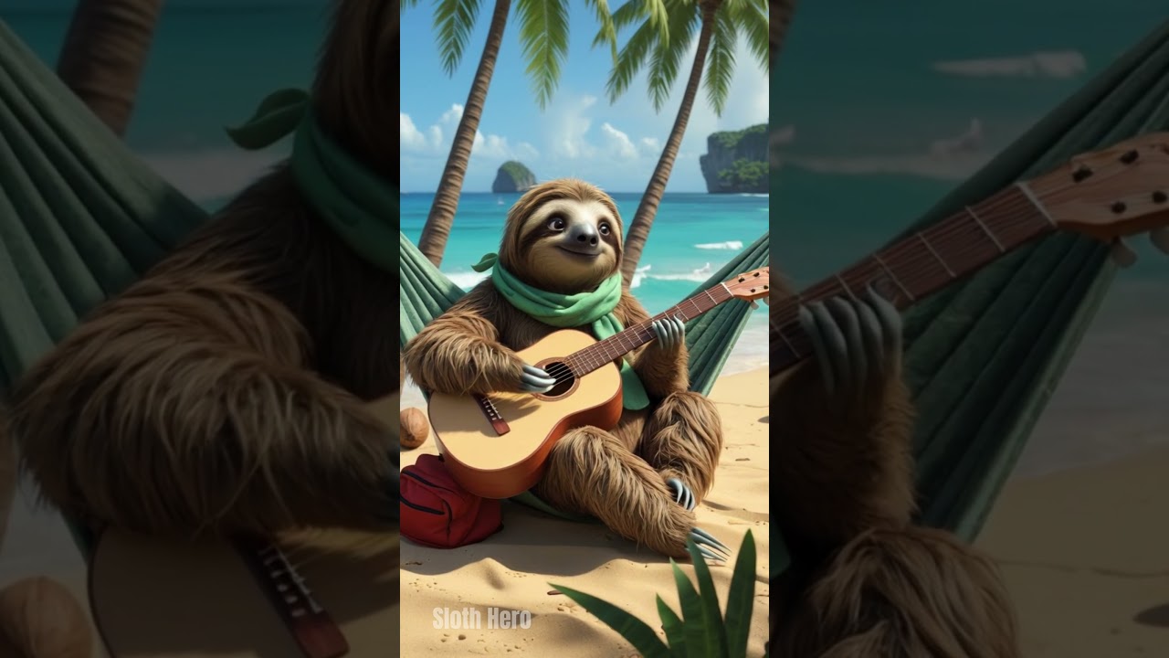 Beach Hammock Vibes | Sloth Hero’s Sunset Guitar Session 🌅🎸 