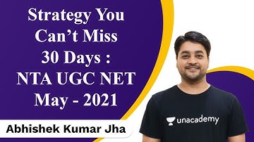 Strategy You Can’t Miss || 30 Days || NTA UGC NET || May - 2021