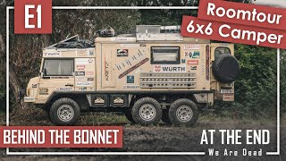 E1 - Behind The Bonnet - Room Tour DIY 6x6 Pinzgauer Offroad Camper with Construction Tips