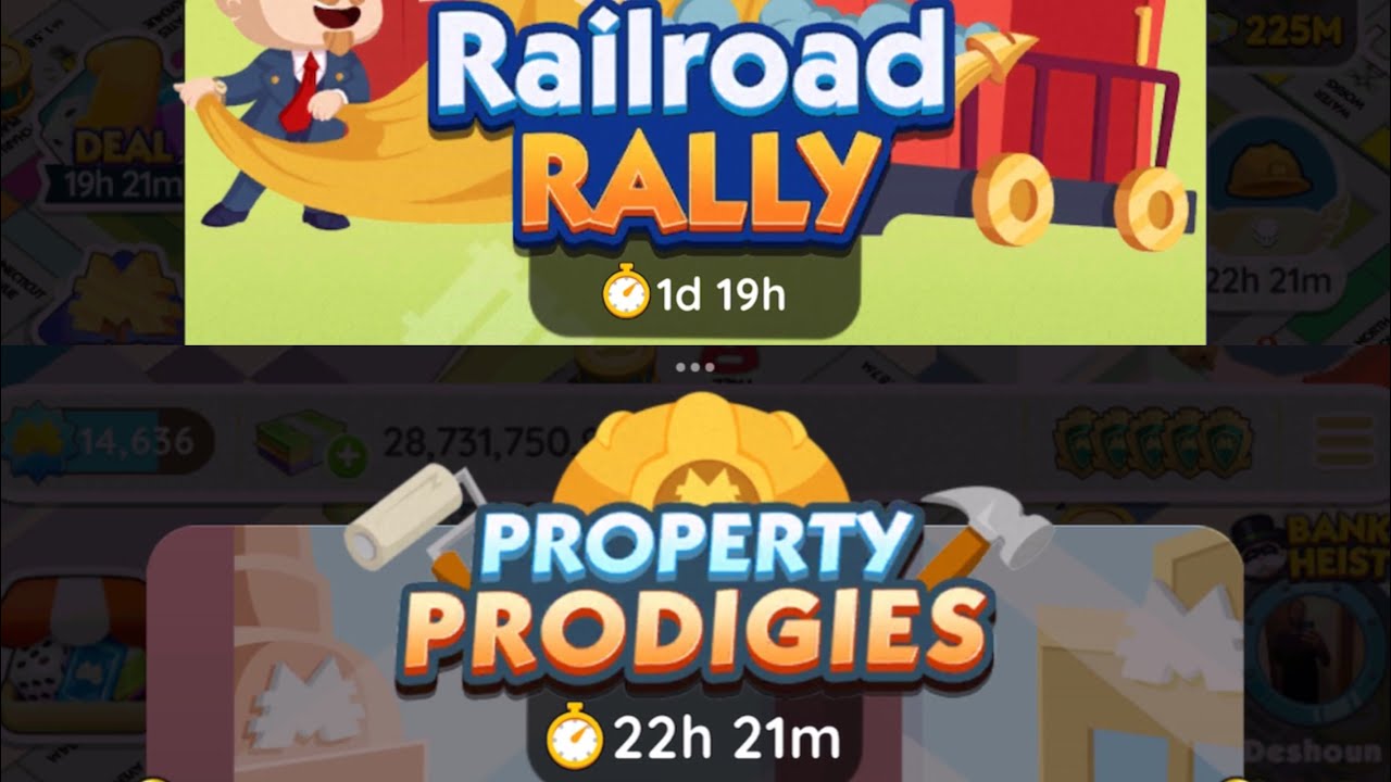 Monopoly Go Finish Both Railroad RALLY🚂 And PROPERTY PRODIGIES monopolygo
