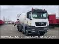 Degroote Trucks: MAN TGS 32.400 - 8x4 concrete mixer for sale