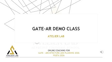 How to Crack GATE Architecture & Planning | Demo Class + Mock Test +Test Solving by Atelier Lab