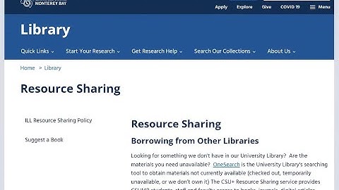 Resource Sharing at CSUMB