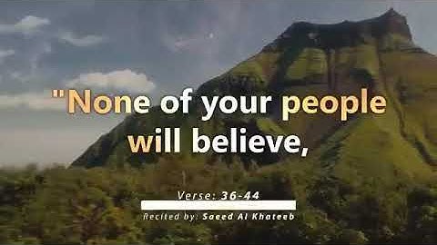 سورة هود - ‏‏و أوحي إلي نوح أنه لن يؤمن من قومك إلا من قد آمن ‏Surah Hud Verse 36-44 Quran
