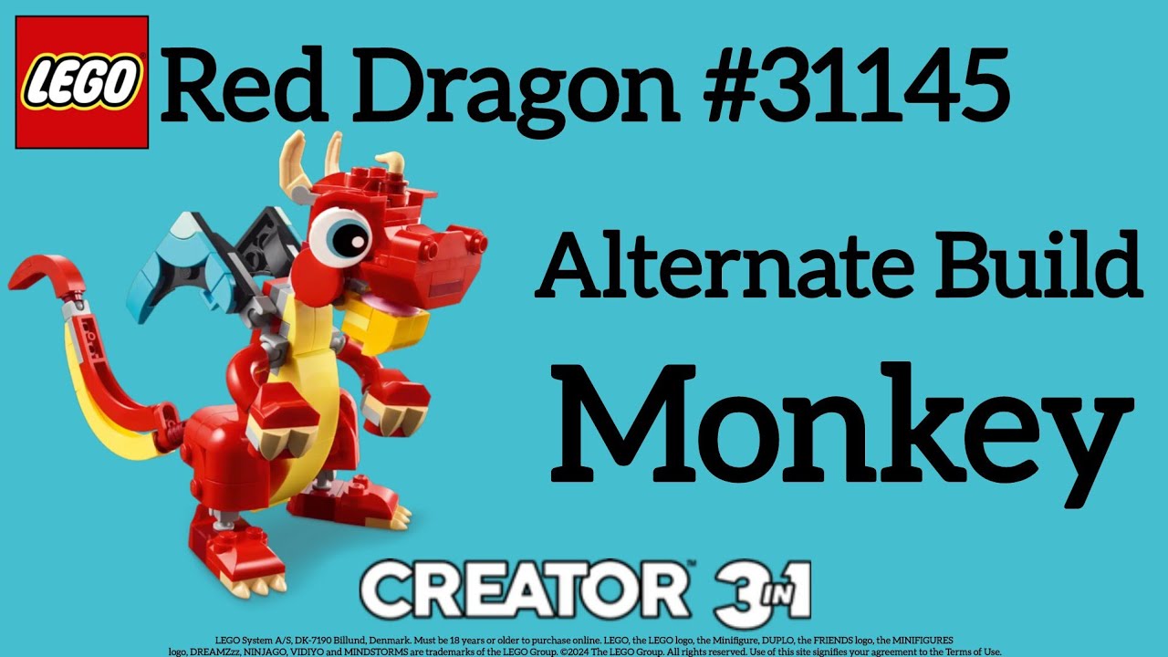 LEGO® 31145 Alternate Build Creator 3-in-1 Red Dragon Monkey - YouTube