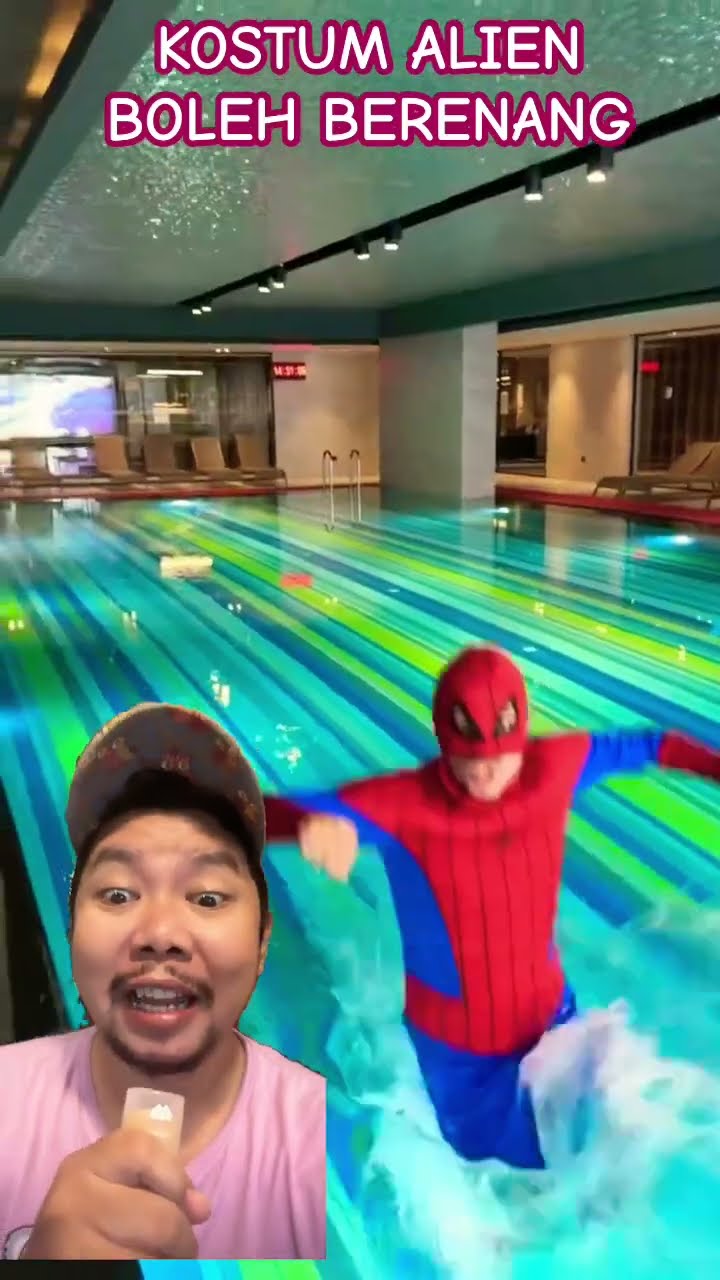 CUMA ALIEN YG BOLEH BERENANG!!!? #spiderman #funny #comedy #mostfunny #cosplay