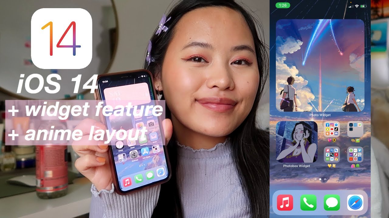 Ios 14 Features Widgetsmith Feature Anime Layout Watch Me Customize My Home Screen Tutorial Youtube