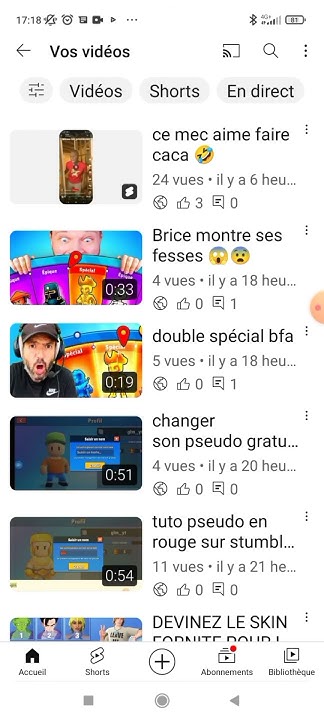  tuto effacer un short youtube - YouTube