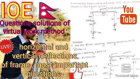 Determine horizontal,vertical,slope deflection !virtual work method! IOE past question solution !