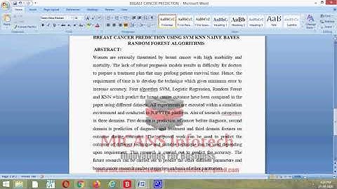 Breast Cancer Prediction Using Svm Knn Naive Bayes Random Forest Algorithm PYTHON IEEE PROJECTS 2020