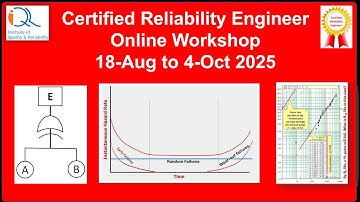Certified Reliability Engineer (CRE) workshop 18-Aug to 4-Oct-2025