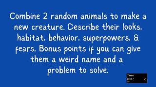 Write It in 5! Session 4: Creative Writing