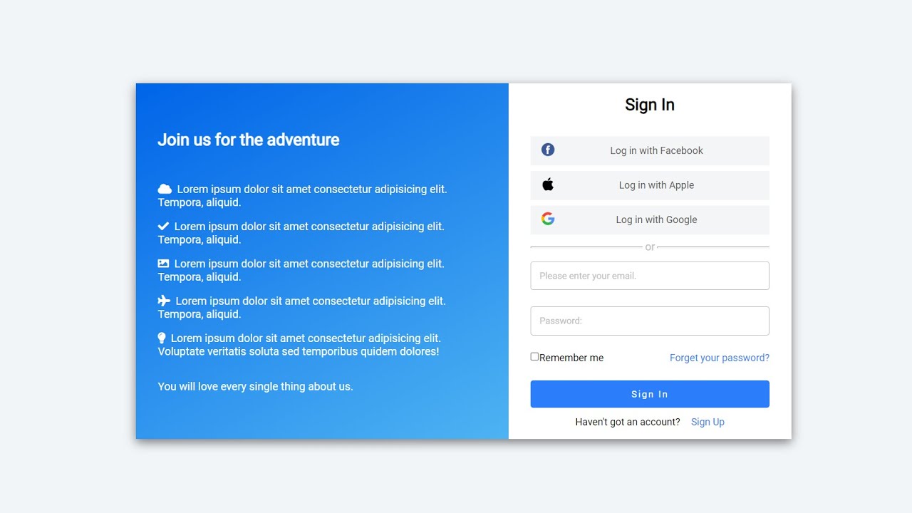 Sign Up/ Sign In Form with HTML and CSS | Responsive Form Design - YouTube