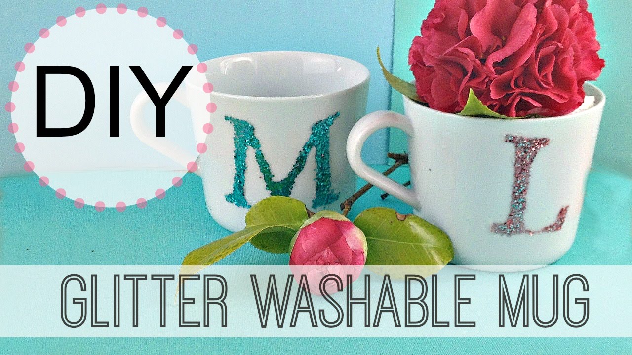diy washable glitter initial mug by michele baratta youtube