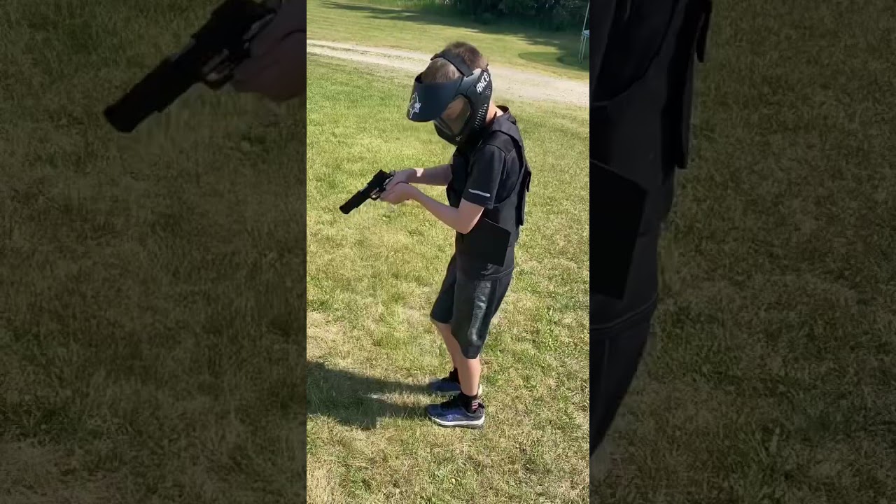 When a kid plays airsoft and gets hit for the first time 