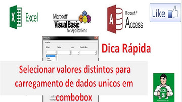 Selecionar valores distintos de dados unicos para combobox  direto do ACCESS | Clausula DISTINCT