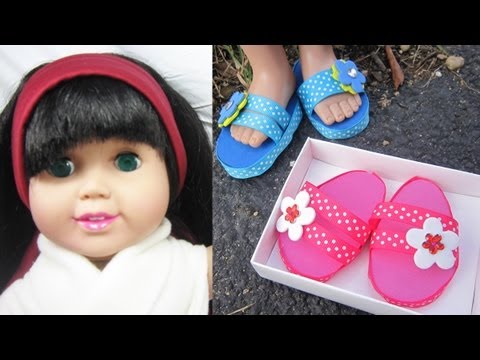 Manualidades para muñecas American Girl: Cómo hacer zapatillas para tu muñeca de 18 pulgadas - YouTube