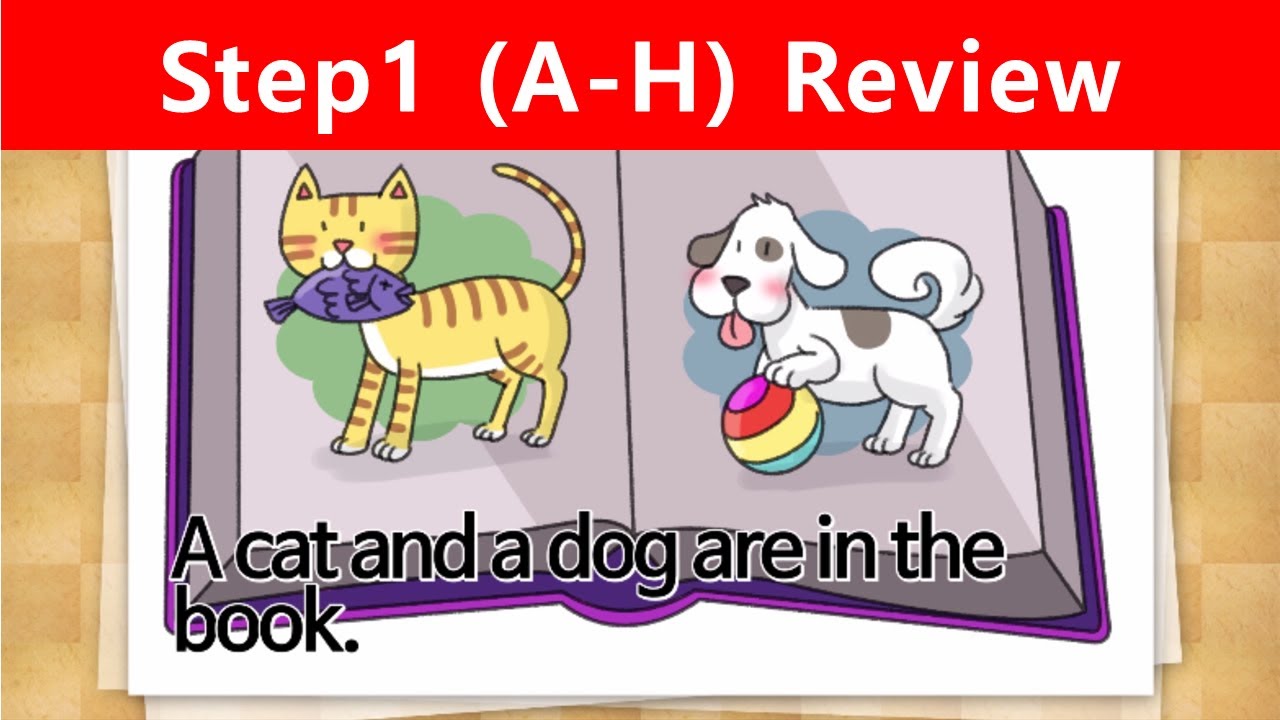 Phonics for Kids | Step 1 | Review 1 (A-H) | 4 Step Phonics