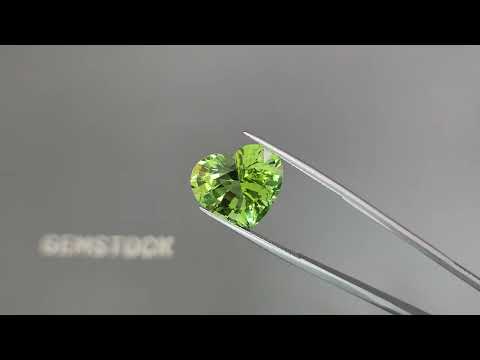 Mint green tourmaline in a high-precision cut 13.87 carats, heart shape Video  № 2