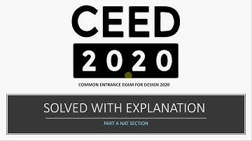 CEED 2020 Solved with explanation | IIT Bombay | Part-1 NAT